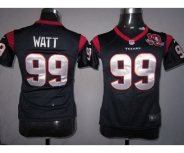 nike women nfl jerseys houston texans #99 watt blue[10th patch][nike]