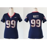 nike women nfl jerseys houston texans #99 watt blue[刺绣亮片]