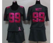 nike women nfl jerseys houston texans #99 watt dk.grey[breast cancer awareness]