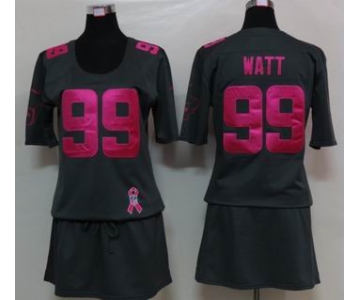 nike women nfl jerseys houston texans #99 watt dk.grey[breast cancer awareness]