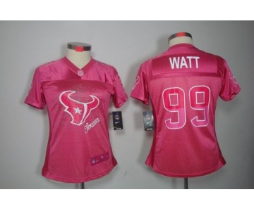 nike women nfl jerseys houston texans #99 watt pink[2012 fem fan]