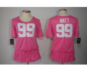 nike women nfl jerseys houston texans #99 watt pink[breast cancer awareness]