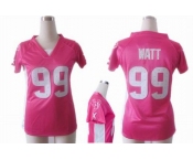 nike women nfl jerseys houston texans #99 watt pink[draft him ii top]