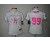 nike women nfl jerseys houston texans #99 watt white[breast cancer awareness fashion]