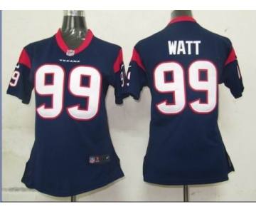 nike womens nfl houston texans #99 watt blue[nike]