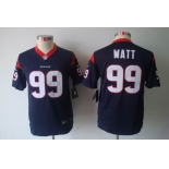 nike youth nfl jerseys houston texans #99 watt blue[nike limited]