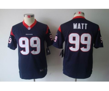 nike youth nfl jerseys houston texans #99 watt blue[nike limited]