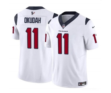 Youth Houston Texans #11 Jeff Okudah White 2024 F.U.S.E. Vapor Untouchable Limited Football Stitched Jersey