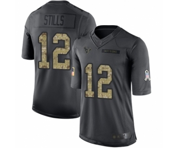 Youth Houston Texans #12 Kenny Stills Limited Black 2016 Salute to Service Football Jersey