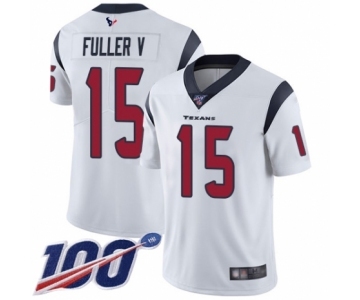 Youth Houston Texans #15 Will Fuller V White Vapor Untouchable Limited Player 100th Season Football Jersey