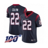 Youth Houston Texans #22 Aaron Colvin Navy Blue Team Color Vapor Untouchable Limited Player 100th Season Football Jersey