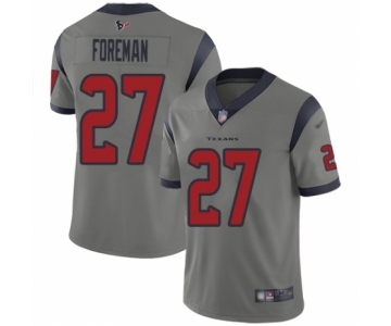 Youth Houston Texans #27 D'Onta Foreman Limited Gray Inverted Legend Football Jersey