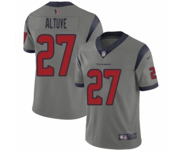 Youth Houston Texans #27 Jose Altuve Limited Gray Inverted Legend Football Jersey