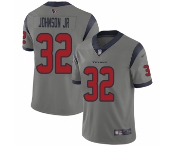 Youth Houston Texans #32 Lonnie Johnson Limited Gray Inverted Legend Football Jersey