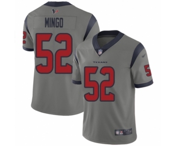 Youth Houston Texans #52 Barkevious Mingo Limited Gray Inverted Legend Football Jersey