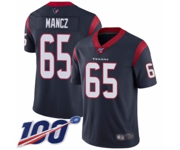 Youth Houston Texans #65 Greg Mancz Navy Blue Team Color Vapor Untouchable Limited Player 100th Season Football Jersey