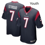 Youth Houston Texans #7 C J Stroud Navy Stitched Game Jersey