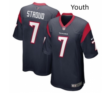 Youth Houston Texans #7 C J Stroud Navy Stitched Game Jersey