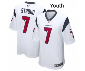 Youth Houston Texans #7 C J Stroud White Stitched Game Jersey