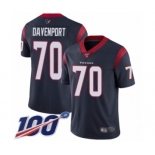 Youth Houston Texans #70 Julien Davenport Navy Blue Team Color Vapor Untouchable Limited Player 100th Season Football Jersey