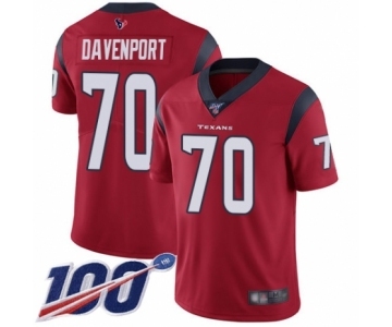 Youth Houston Texans #70 Julien Davenport Red Alternate Vapor Untouchable Limited Player 100th Season Football Jersey