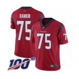 Youth Houston Texans #75 Martinas Rankin Red Alternate Vapor Untouchable Limited Player 100th Season Football Jersey