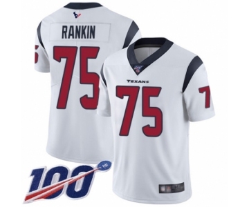 Youth Houston Texans #75 Martinas Rankin White Vapor Untouchable Limited Player 100th Season Football Jersey