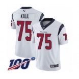 Youth Houston Texans #75 Matt Kalil White Vapor Untouchable Limited Player 100th Season Football Jersey