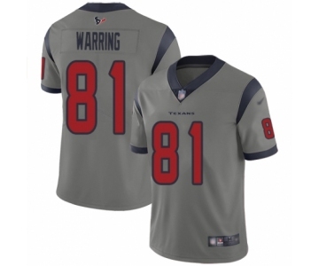 Youth Houston Texans #81 Kahale Warring Limited Gray Inverted Legend Football Jersey