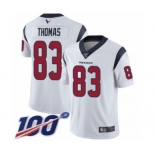 Youth Houston Texans #83 Jordan Thomas White Vapor Untouchable Limited Player 100th Season Football Jersey