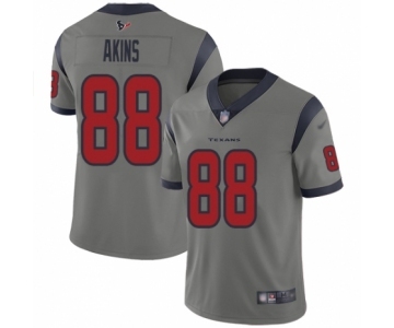 Youth Houston Texans #88 Jordan Akins Limited Gray Inverted Legend Football Jersey