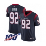 Youth Houston Texans #92 Brandon Dunn Navy Blue Team Color Vapor Untouchable Limited Player 100th Season Football Jersey