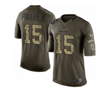 Youth Nike Houston Texans #15 Will Fuller V Limited Green Salute to Service NFL Jersey