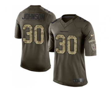 Youth Nike Houston Texans #30 Kevin Johnson Green Salute to Service Jerseys