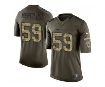 Youth Nike Houston Texans #59 Whitney Mercilus Green Salute to Service Jerseys