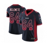 Youth Nike Houston Texans #64 Senio Kelemete Limited Navy Blue Rush Drift Fashion NFL Jersey