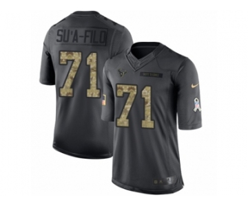 Youth Nike Houston Texans #71 Xavier Su'a-Filo Limited Black 2016 Salute to Service NFL Jersey