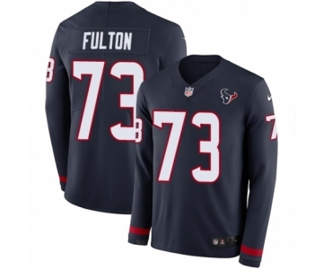 Youth Nike Houston Texans #73 Zach Fulton Limited Navy Blue Therma Long Sleeve NFL Jersey