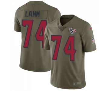 Youth Nike Houston Texans #74 Kendall Lamm Limited Olive 2017 Salute to Service NFL Jersey