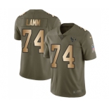 Youth Nike Houston Texans #74 Kendall Lamm Limited Olive Gold 2017 Salute to Service NFL Jersey