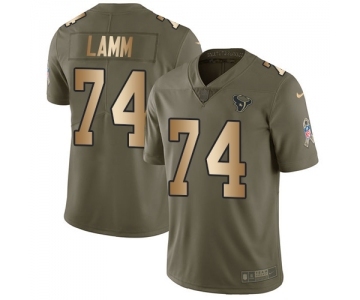 Youth Nike Houston Texans #74 Kendall Lamm Limited Olive Gold 2017 Salute to Service NFL Jersey