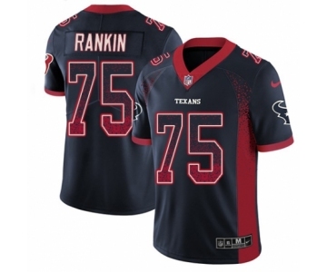 Youth Nike Houston Texans #75 Martinas Rankin Limited Navy Blue Rush Drift Fashion NFL Jersey