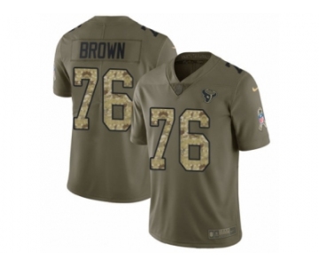 Youth Nike Houston Texans #76 Duane Brown Limited Olive Camo 2017 Salute to Service NFL Jersey