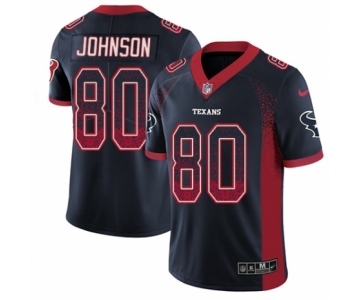 Youth Nike Houston Texans #80 Andre Johnson Limited Navy Blue Rush Drift Fashion NFL Jersey