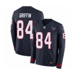 Youth Nike Houston Texans #84 Ryan Griffin Limited Navy Blue Therma Long Sleeve NFL Jersey