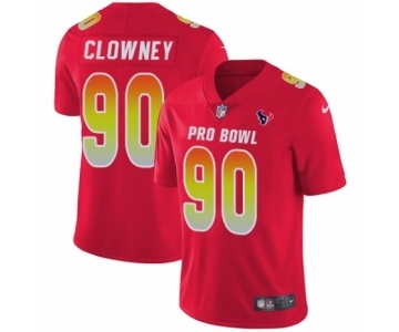 Youth Nike Houston Texans #90 Jadeveon Clowney Limited Red AFC 2019 Pro Bowl NFL Jersey