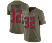 Youth Texans #32 Tyrann Mathieu Olive Stitched NFL Limited 2017 Salute to Service Jersey