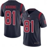 Youth Texans #81 Kahale Warring Navy Blue Stitched Football Limited Rush Jersey