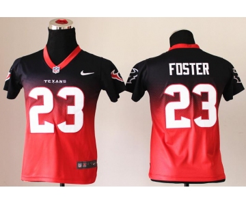 nike youth nfl jerseys houston texans #23 arian foster blue-red[nike drift fashion][second version]