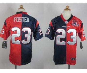 nike youth nfl jerseys houston texans #23 foster blue-red[Elite split 10th patch]